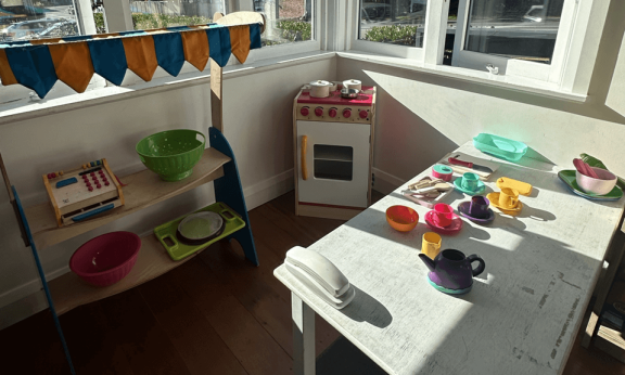 A children's play kitchen