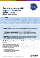 Preview image for Quick Guide: Communicating with regulated parties